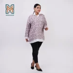 شومیز گل گچی یقه سفید