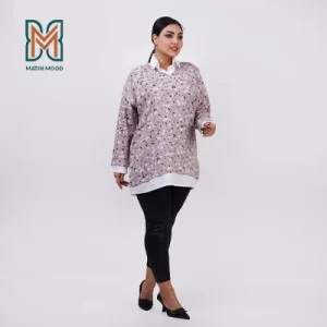 شومیز گل گچی یقه سفید
