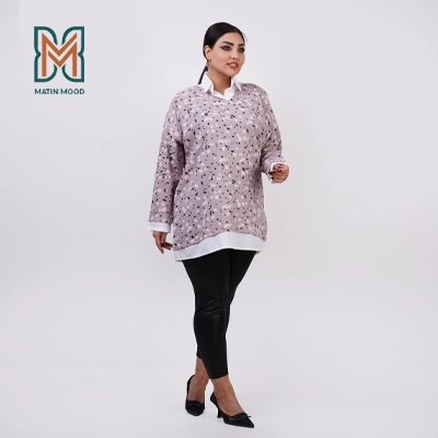 شومیز گل گچی یقه سفید